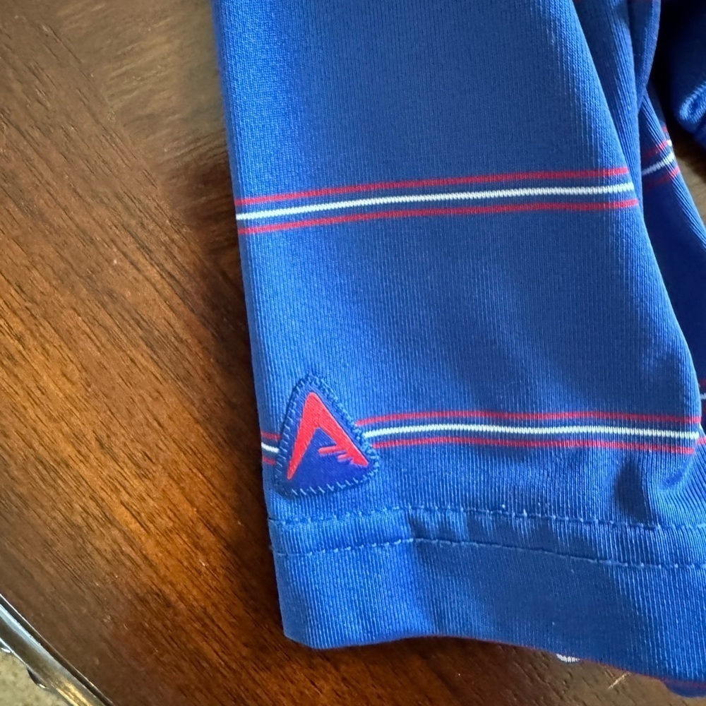 Antigua Texas Rangers Men’s MLB Short Sleeve Royal Blue Striped Polo Shirt XL - Picture 8 of 8
